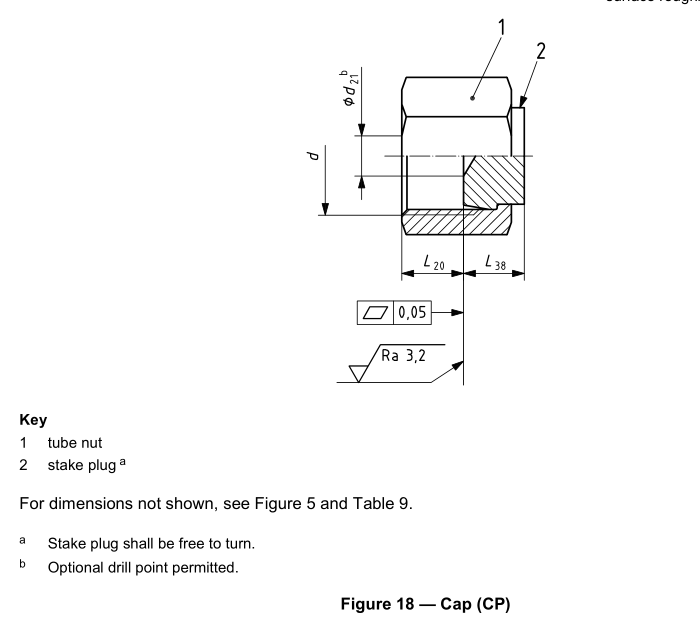 ORFS_cap_hydraulic_fittings_ISO_8434-3_SAE_J1453_drawing