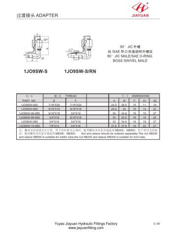 90 JIC maschio SAE ORB girevole maschio