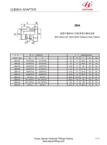 Sede BSP maschio BSP Multiseal girevole