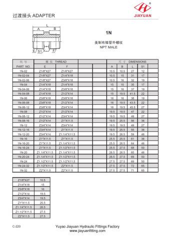 Raccordi adattatori maschio NPT