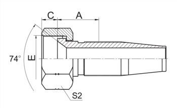 Raccordo tubo flessibile sedile JIC